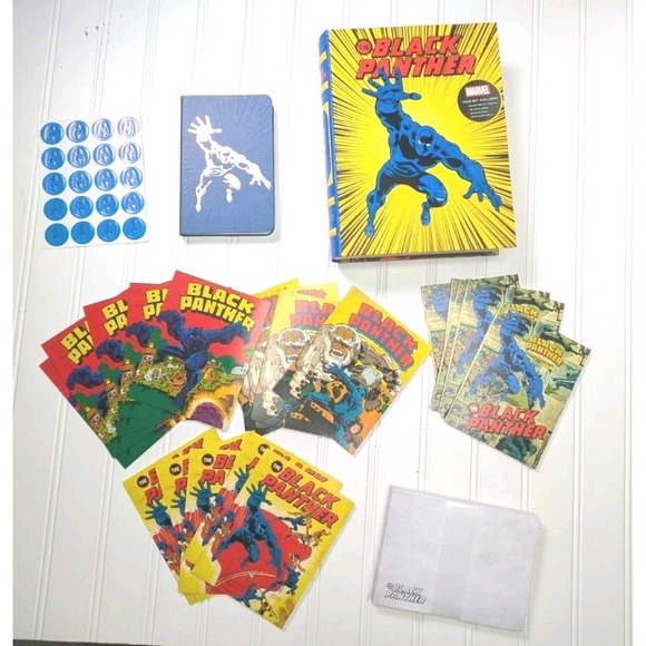 Marvel Other - Marvel Comics The Black Panther Deluxe Note Card Set Book Box Stickers New 2018